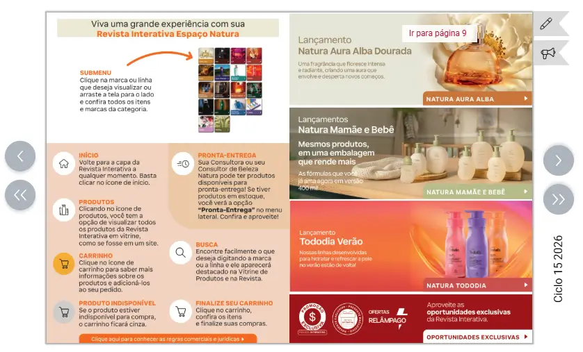 Revista Natura Online Ciclo Atual 2 Revista Natura Online Ciclo Atual Explicação e Menu